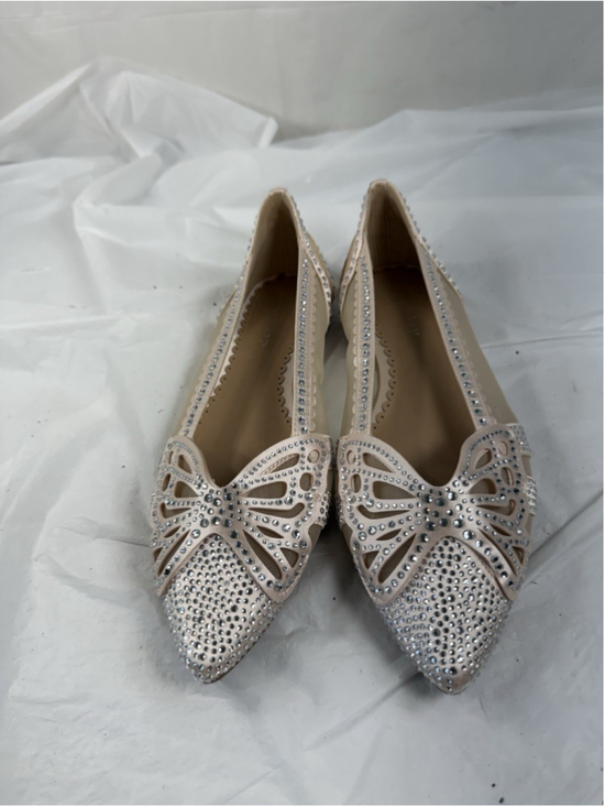 copper key Shoes - Copper Key Crystal Pointed Toe Butterfly Flat Shoes Womens 8M